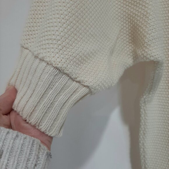 Rare handmade vintage quiet luxury knit short sleeve ivory sweater - Picture 7 of 16